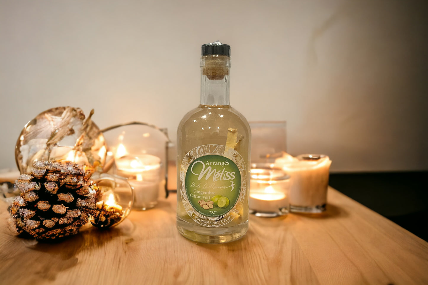 Rhum Métiss - Arrangés gingembre et citron vert, 35cl,