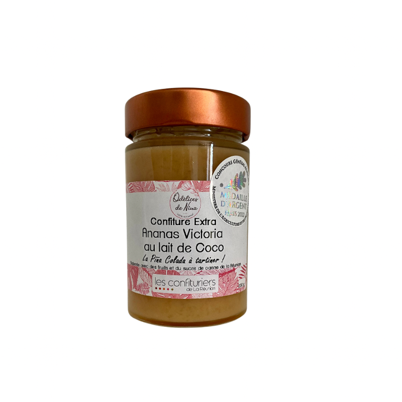 Ôdélices de Nina - Confiture ananas à la crème de coco, 230g