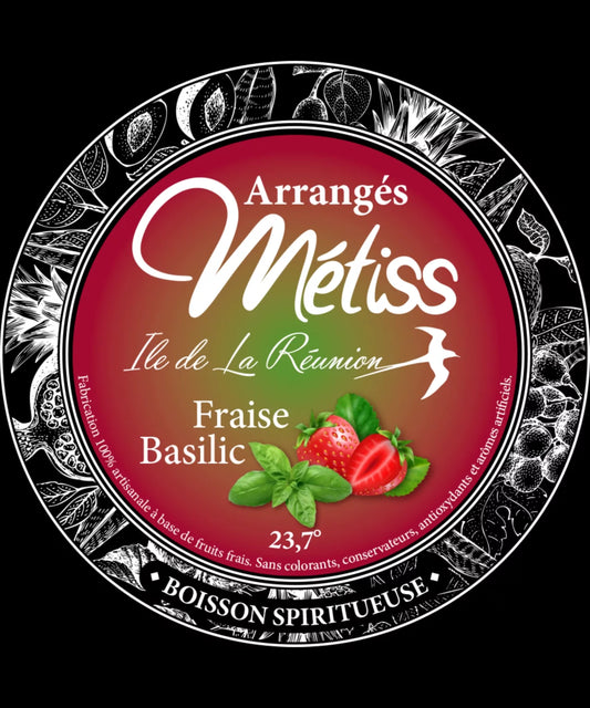 Rhum Métiss - Arrangés Fraise et basilic, 35cl