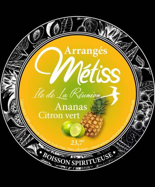 Rhum Métiss - Arrangés ananas et citron vert, 35cl