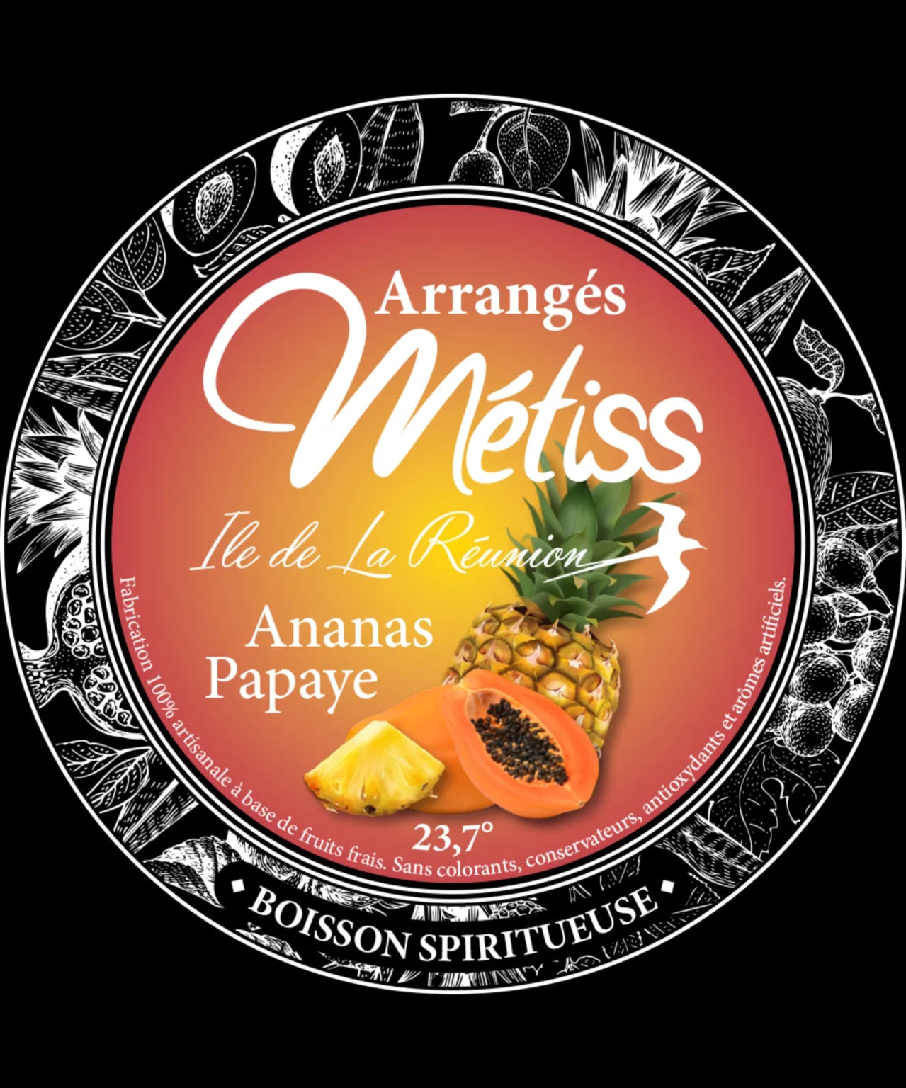 Rhum Métiss - Arrangés ananas et papaye, 35cl