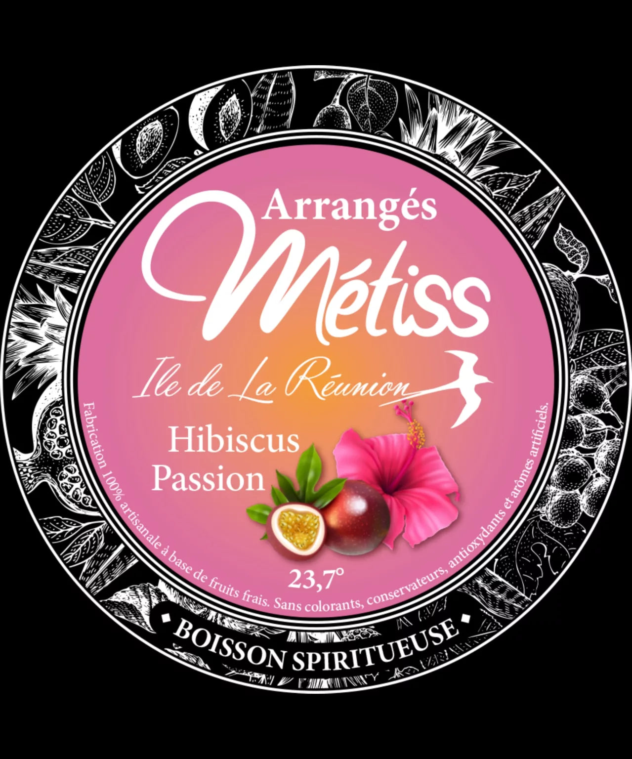 Rhum Métiss - Arrangés Hibiscus et fruit de la passion, 35cl