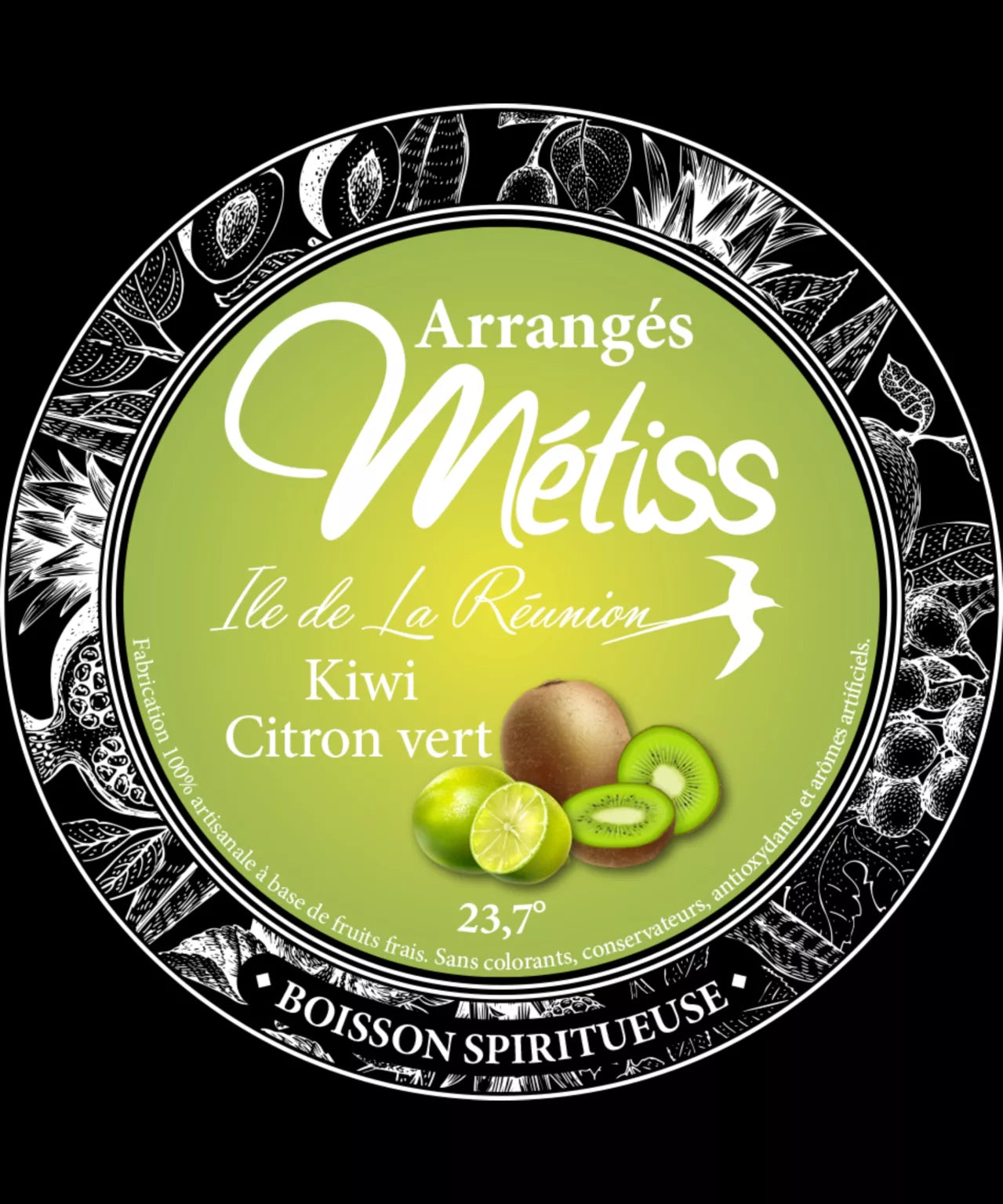 Rhum Métiss - Arrangés kiwi et citron vert, 35cl