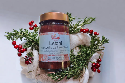 Le Comptoir Mélissa - Confiture Letchi au coulis de Framboise, 230g