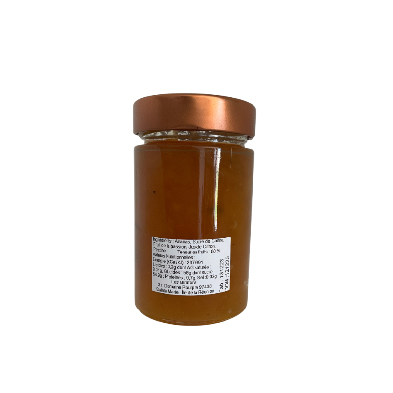 Les Girafons - Confiture ananas victoria et fruit de la passion, 230g